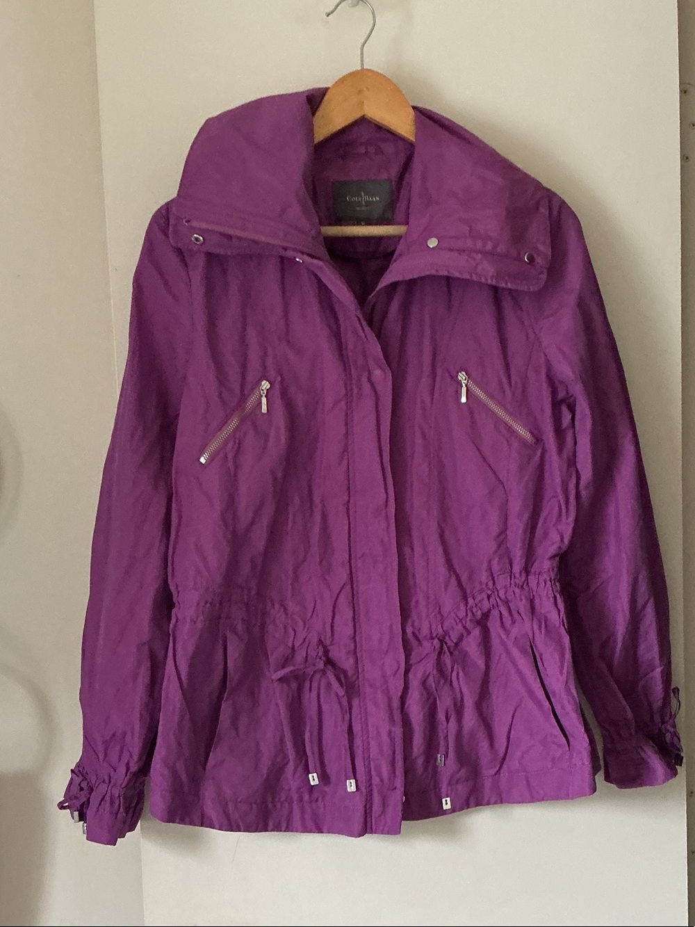 COLE HAAN women’s Purple Lightweight Anorak Jacket